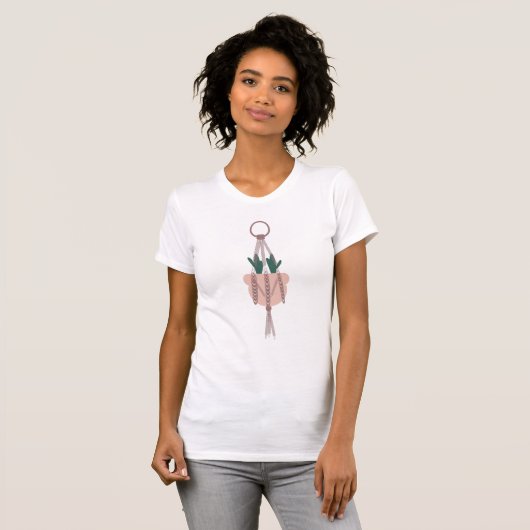 サボテン ポット ハンギングプランツ Tシャツ (正面フル)