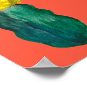 サボテン、ムーンサボテン、グリーンイエローオレンジ ポスター (角)