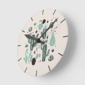 サボテン ラウンド壁時計 (傾斜)
