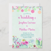 サボテン ランタン フィエスタ ウェディング 招待状 (正面)