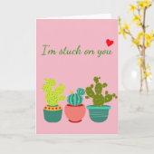 サボテン 南西部 デザート 多肉植物 バレンタインデー カード (黄色い花)