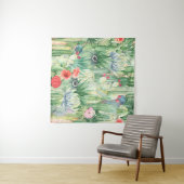 サボテン、多汁、およびシームレスな花柄 タペストリー (インサイチュ(横))