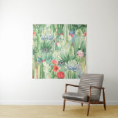 サボテン、多汁、およびシームレスな花柄 タペストリー (インサイチュ)