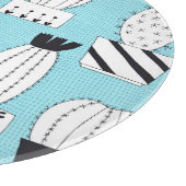 サボテン、多肉性：手描きシームレスデザイン。 カッティングボード (角)