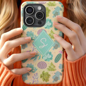 サボテン 多肉植物柄 モノグラム かわいい Case-Mate iPhoneケース