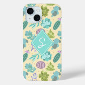サボテン 多肉植物柄 モノグラム かわいい Case-Mate iPhoneケース (裏面)