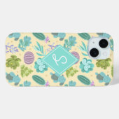 サボテン 多肉植物柄 モノグラム かわいい Case-Mate iPhoneケース (裏面 (横))