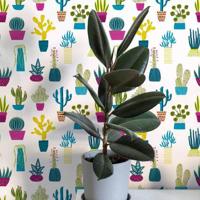 サボテン 多肉植物 インテリアプラント アート 壁紙 (Cactus succulent houseplant art wallpaper)