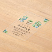 サボテン 多肉植物 ウェディング アクリル招待状 (レイダウン)
