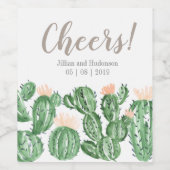 サボテン 多肉植物 ウェディング ワインボトル ラベル (シングルラベル)