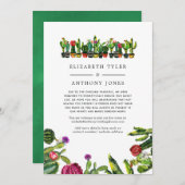 サボテン 多肉植物 フィエスタ 縮小 ウェディング ゲスト 案内状 (正面/裏面)