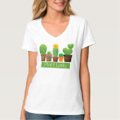 サボテン 多肉植物 レディ 白Tシャツ Tシャツ (正面)