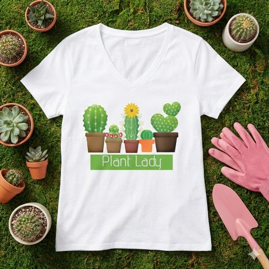 サボテン 多肉植物 レディ 白Tシャツ Tシャツ