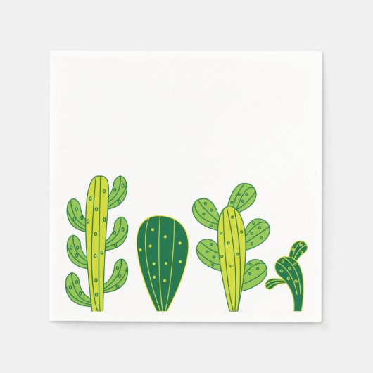 サボテン・多肉植物・仙人掌パーティー スタンダードカクテルナプキン (正面)