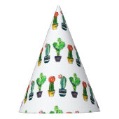 サボテン、多肉植物、水彩、フィエスタ、メキシコ パーティーハット (正面)