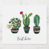 サボテン、多肉植物、水彩、フィエスタ、メキシコ ビールラベル (シングルラベル)