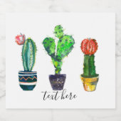 サボテン、多肉植物、水彩、フィエスタ、メキシコ ビールラベル (シングルラベル)