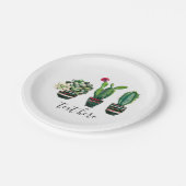 サボテン、多肉植物、水彩、フィエスタ、メキシコ ペーパープレート (アングル)