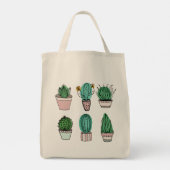 サボテン 多肉植物 鉢植え イラスト トートバッグ (裏面)