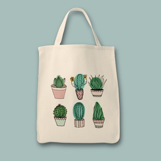 サボテン 多肉植物 鉢植え イラスト トートバッグ