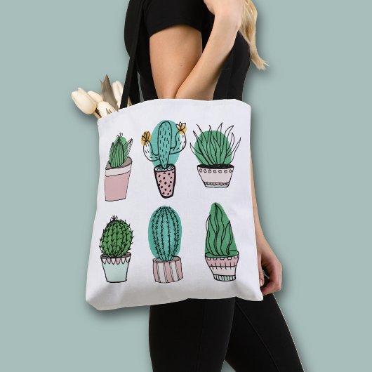 サボテン 多肉植物 鉢植え イラスト トートバッグ