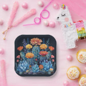 サボテン、多肉類の顕花組成物 ペーパープレート (パーティー)