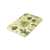 サボテン、多肉類：ヴィンテージの観葉植物のパターン。 バスマット (アングル)