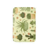 サボテン、多肉類：ヴィンテージの観葉植物のパターン。 バスマット (正面縦)