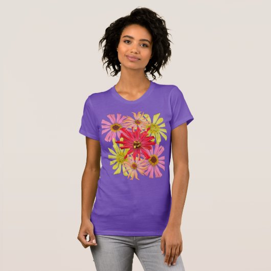 サボテン《植物》百日草フローラTシャツ Tシャツ (正面フル)