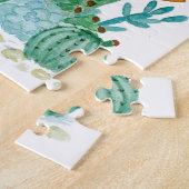 サボテン、水彩 ジグソーパズル (側面)