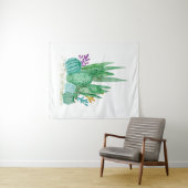 サボテン、水彩 タペストリー (インサイチュ(横))