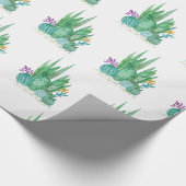 サボテン、水彩 ラッピングペーパー (角)