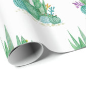 サボテン、水彩 ラッピングペーパー (ロールコーナー)