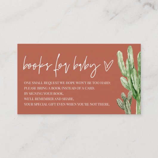 サボテン　男女兼用　デザートの赤ちゃんの本 エンクロージャーカード (正面)