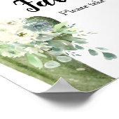 サボテン 白い花 ベビーシャワー フェアサイン ポスター (角)