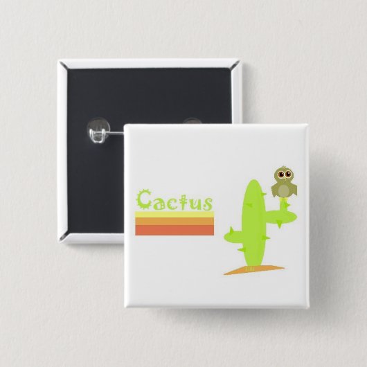 サボテン 缶バッジ (正面&裏面)