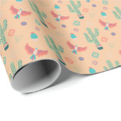 サボテン、花と砂漠の鳥 ラッピングペーパー (ロールコーナー)