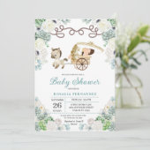 サボテン 花 メキシカン ベビーガール チャラ ベビーシャワー 招待状 (スタンド正面)