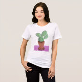 サボテン 観葉植物 紫 グリーン 緑の植物 トライブレンドＴシャツ (正面全面)