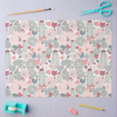 サボテンCactiピンクミント多肉類 薄葉紙 (クラフト)