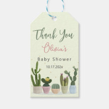 サボテンFiestaベビーシャワーギフトラベル