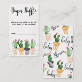 サボテンFiesta赤ちゃんシャワーおむつラッフルカード エンクロージャーカード (正面/裏面)