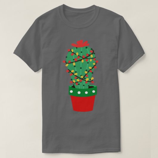 サボテンIクリスマスツリー Tシャツ (デザイン正面)