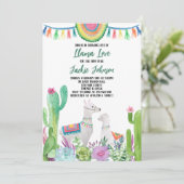 サボテンLlamaベビーシャワー 招待状 (スタンド正面)