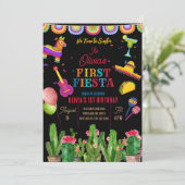 サボテンNo Time To Siesta 1st Birthday Girl 招待状 (スタンド正面)