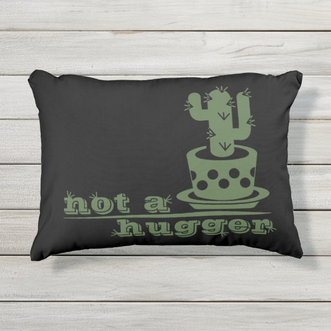 サボテンNot a huggerサボテンおもしろいことわざ アウトドアクッション (正面)