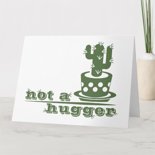 サボテンNot a huggerサボテンおもしろいことわざ カード (正面)