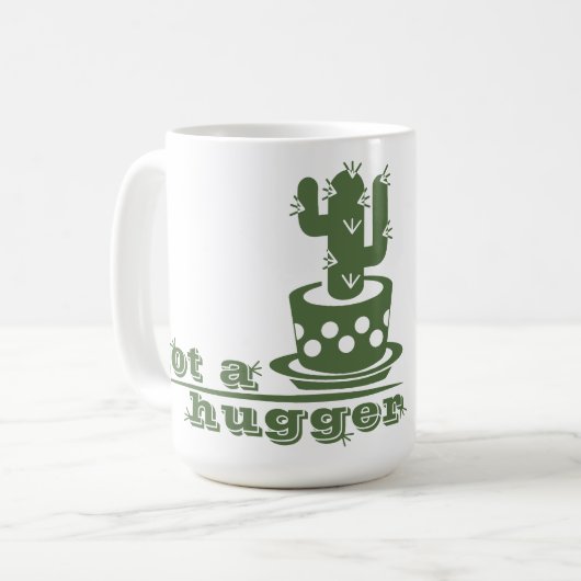 サボテンNot a huggerサボテンおもしろいことわざ コーヒーマグカップ (正面左)