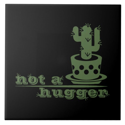 サボテンNot a huggerサボテンおもしろいことわざ タイル (正面)