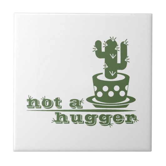 サボテンNot a huggerサボテンおもしろいことわざ タイル (正面)